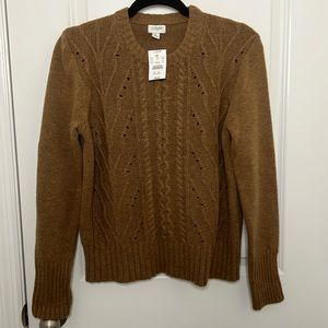 J. Crew Brown Cable Knit Sweater NWT Size Medium